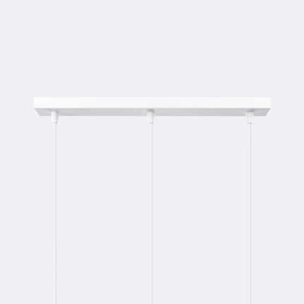 Suspension Prisme Moderne 3 en Ligne Blanche, détail de la torsion du profilé