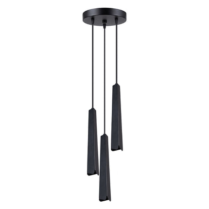 Suspension Prisme Moderne 3 Ronde Noire, vue d'ensemble sur fond blanc
