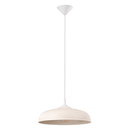 Suspension Pur Gina dôme en acier beige, packshot sur fond blanc