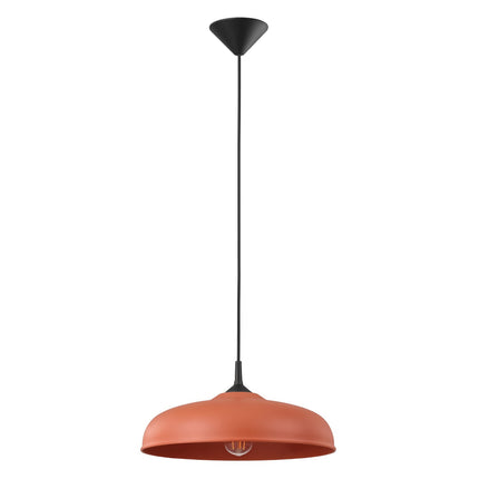 Suspension Pur Gina dôme en acier ocre rouge, packshot sur fond blanc