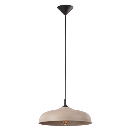 Suspension Pur Gina dôme en acier taupe, packshot sur fond blanc