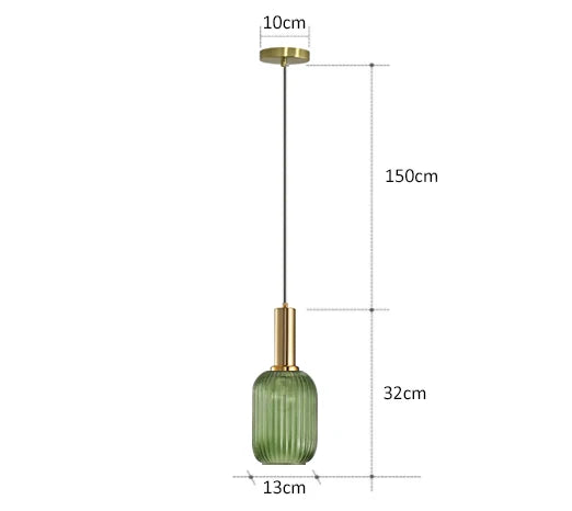 Suspension rétro en verre compatible avec ampoule LED, au design élégant pour une ambiance lumineuse chaleureuse.