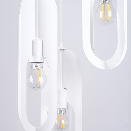 suspension ronde 3 anneaux ovales en acier blanc, vue produit 4
