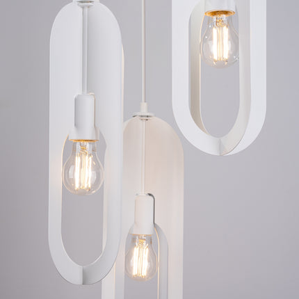 suspension ronde 3 anneaux ovales en acier blanc, vue produit 5