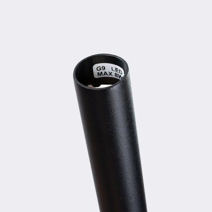suspension ronde 3 tubes coniques effilés noirs, packshot de trois quarts