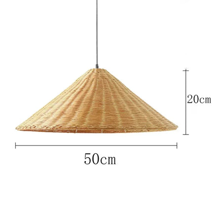 Suspension en rotin chapeau, style A de 50 cm