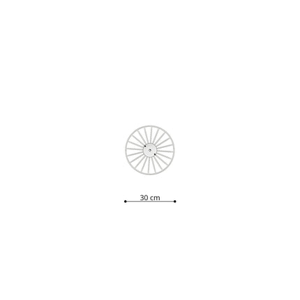 Schema de face de la roue à rayons ajourée 30 cm de la suspension