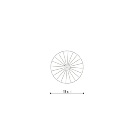 Schema de face de la roue à rayons ajourée 45 cm de la suspension