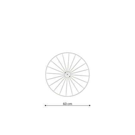 Schema de face de la roue à rayons ajourée 60 cm de la suspension