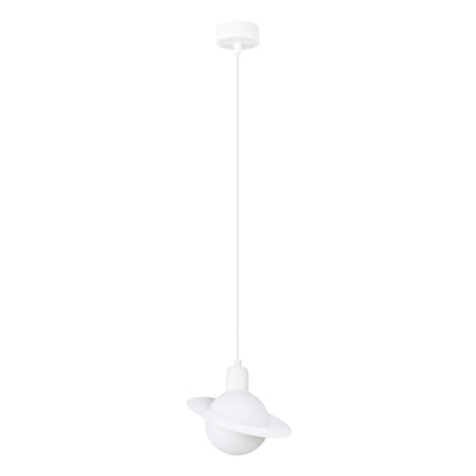 Suspension Saturne 1 Blanche, packshot sur fond blanc