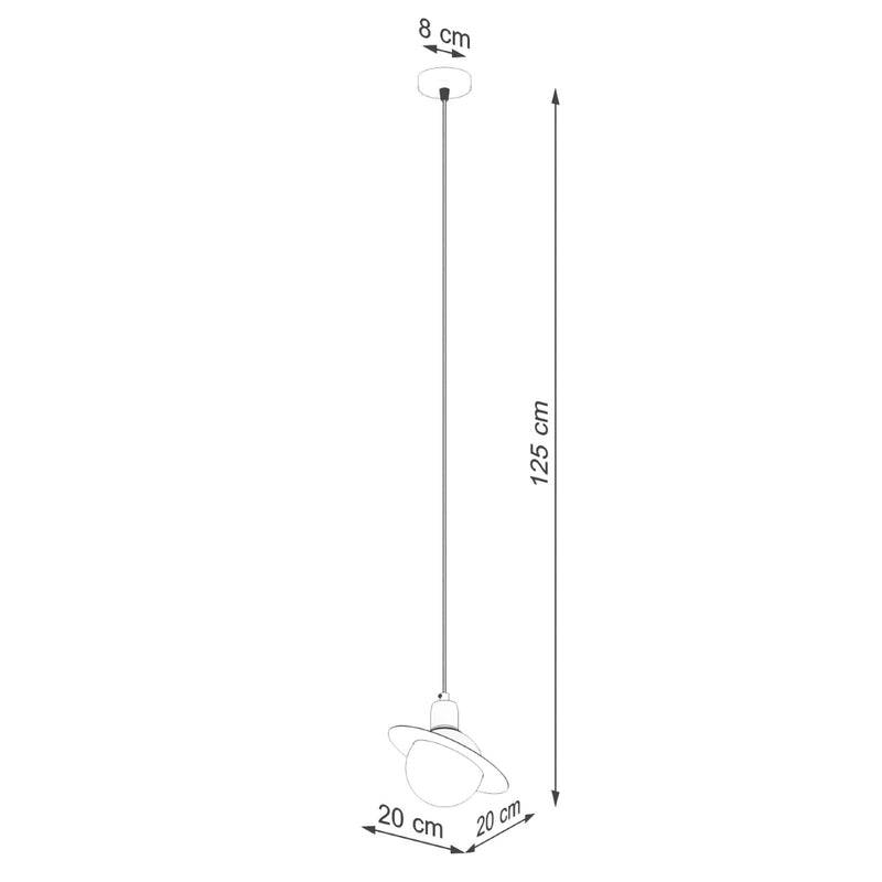 Dimensions Suspension Saturne 1 Blanche