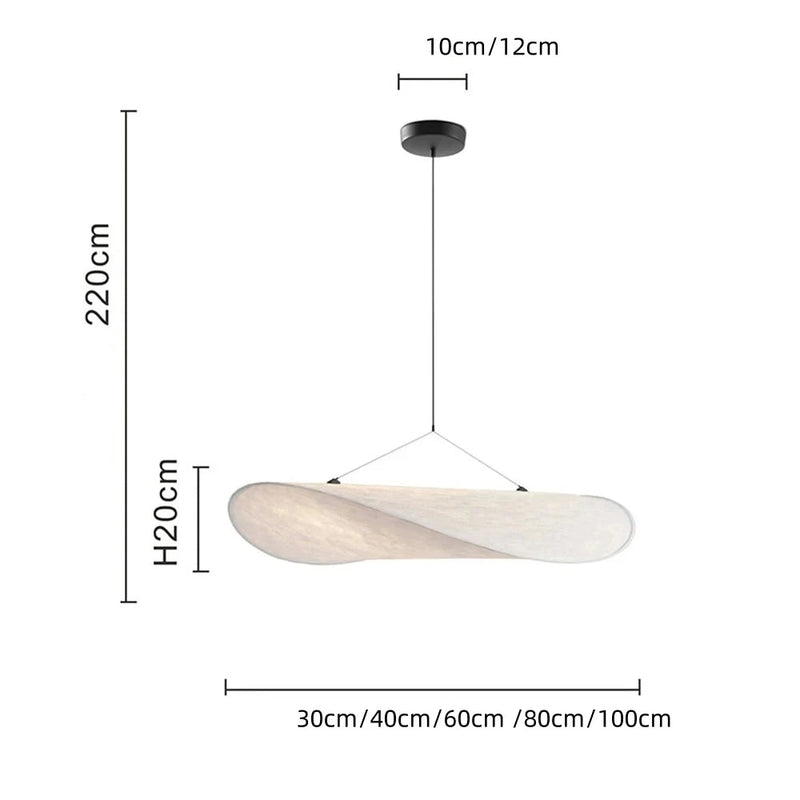 Dimensions Suspension en Soie Tissée à la Main