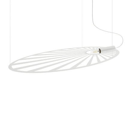 Suspension Soleil Lumineux blanche allumée, vue packshot principale