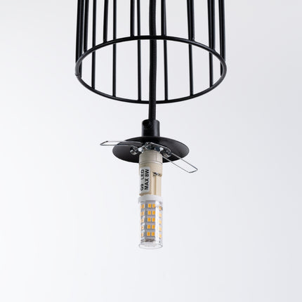 Vue d'ensemble de la composition en cascade de la suspension Sphère en Cage groupée noir