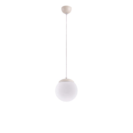 Suspension Sphère Opaline beige clair 20 cm, packshot sur fond blanc