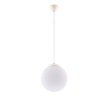 Suspension Sphère Opaline beige clair 30 cm, packshot sur fond blanc