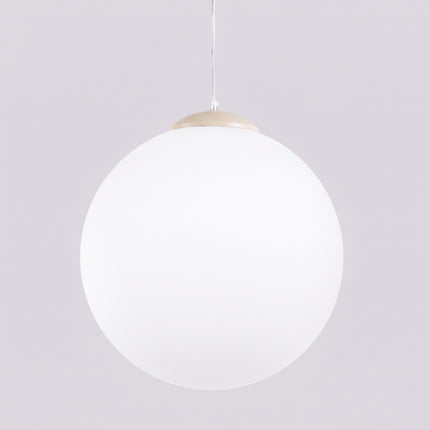 Suspension Sphère Opaline beige clair 40 cm, vue de détail du globe
