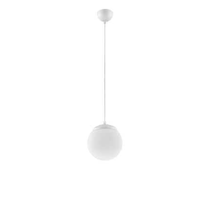 Suspension Sphère Opaline blanche 20 cm, packshot sur fond blanc