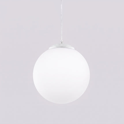 Suspension Sphère Opaline blanche 30 cm, vue de détail du globe