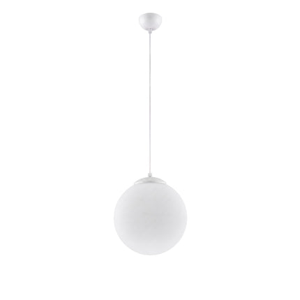 Suspension Sphère Opaline blanche 30 cm, packshot sur fond blanc