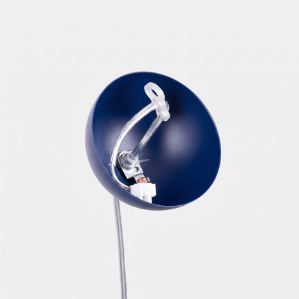 Suspension Sphère Opaline bleu outremer 30 cm, mécanisme et platine de montage