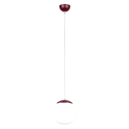 Suspension Sphère Opaline bordeaux 20 cm, packshot sur fond blanc