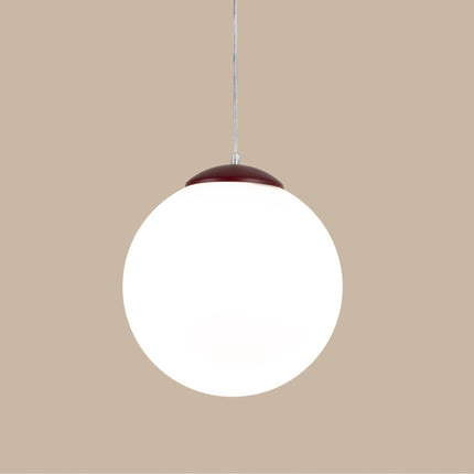 Suspension Sphère Opaline bordeaux 30 cm, packshot de trois quarts