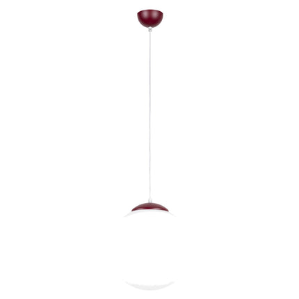 Suspension Sphère Opaline bordeaux 30 cm, packshot sur fond blanc