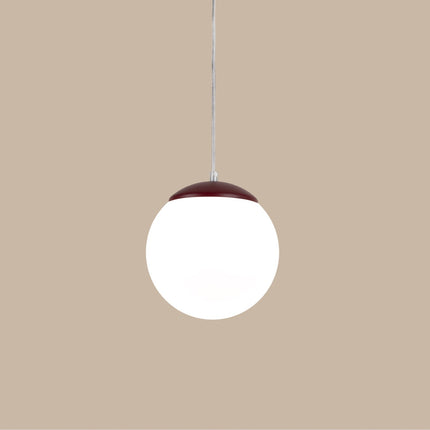 Suspension Sphère Opaline bordeaux 40 cm, vue de détail du globe