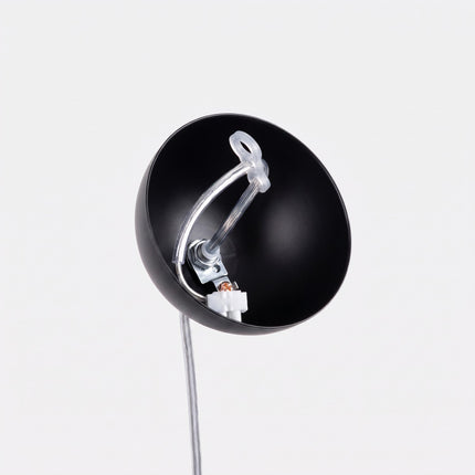 Suspension Sphère Opaline noire 20 cm, mécanisme et platine de montage