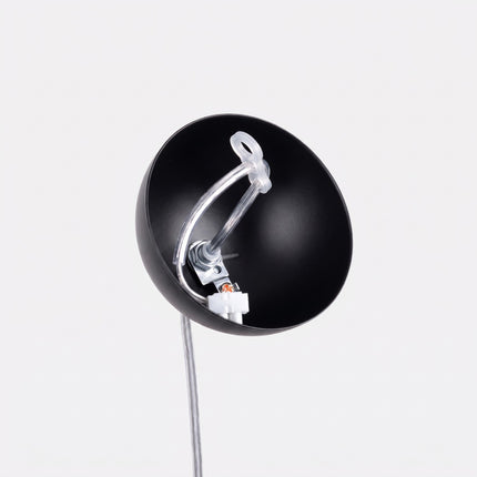 Suspension Sphère Opaline noire 30 cm, mécanisme et platine de montage