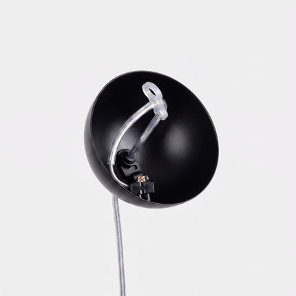 Suspension Sphère Opaline noire 40 cm, mécanisme et platine de montage