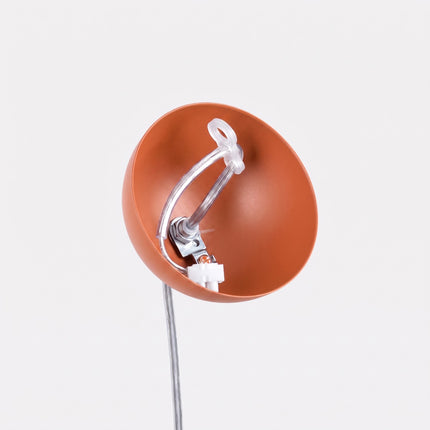 Suspension Sphère Opaline ocre rouge 20 cm, mécanisme et platine de montage