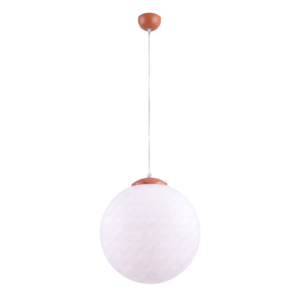 Suspension Sphère Opaline ocre rouge 40 cm, packshot sur fond blanc