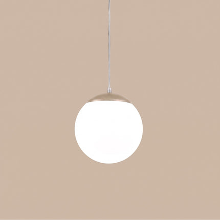 Suspension Sphère Opaline taupe 20 cm, vue de détail du globe