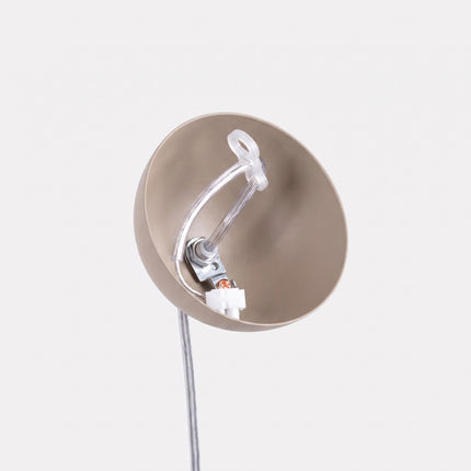 Suspension Sphère Opaline taupe 30 cm, mécanisme et platine de montage