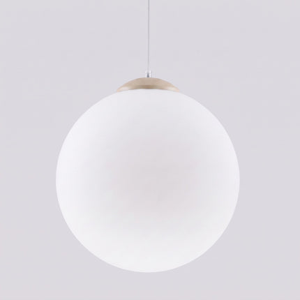 Suspension Sphère Opaline taupe 40 cm, vue de détail du globe