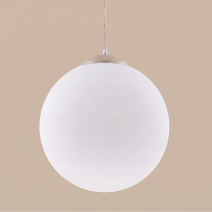 Suspension Sphère Opaline taupe 40 cm, packshot de trois quarts