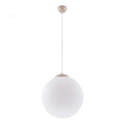 Suspension Sphère Opaline taupe 40 cm, packshot sur fond blanc
