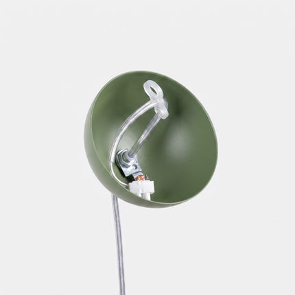 Suspension Sphère Opaline vert olive 20 cm, mécanisme et platine de montage