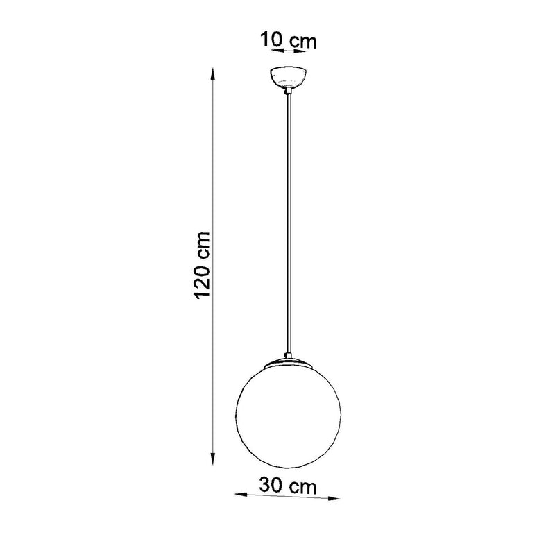 Dimensions Suspension Sphère Opaline Vert Olive 30 cm