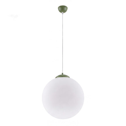 Suspension Sphère Opaline vert olive 40 cm, packshot sur fond blanc