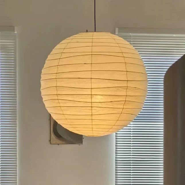 Suspension sphérique en papier de riz fait main de style japonais