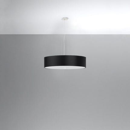 suspension tambour en tissu noir 50 cm, vue en situation