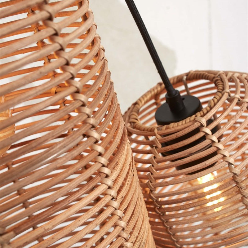 Dimensions Suspension Tanami Rotin Tressé Naturel 3 Tubes 50 cm
