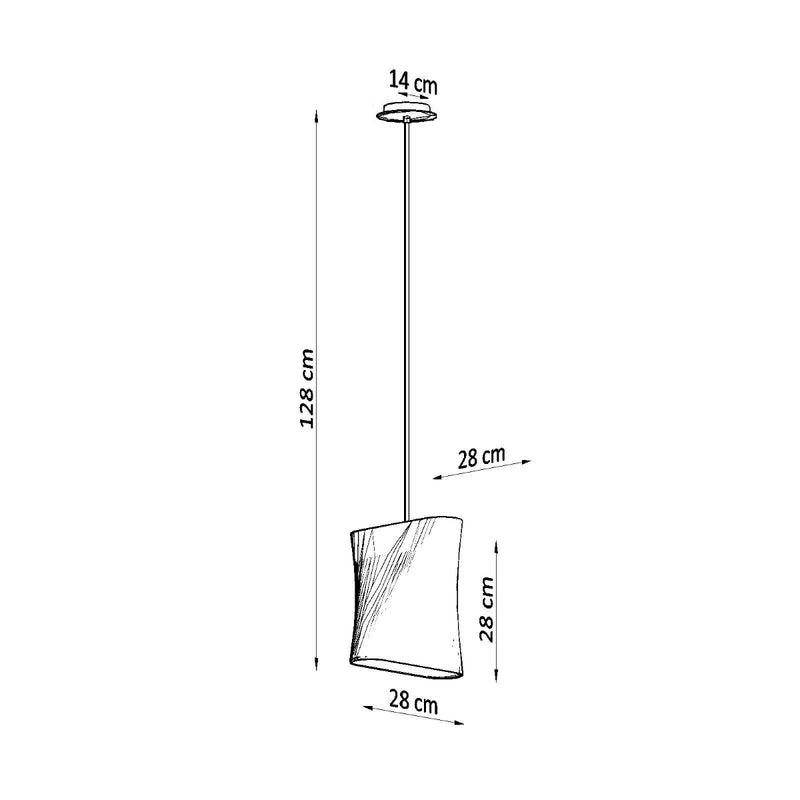 Dimensions Suspension Torsadée en Tissu Noire