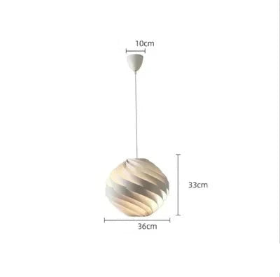 Schéma des dimensions de la suspension tourbillon blanc minimaliste