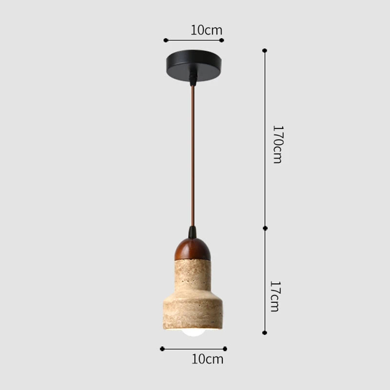 Dimensions Suspension Nordique en Travertin Jaune
