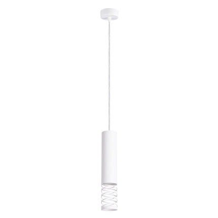 suspension tube à embout ajouré spirale blanc, packshot sur fond blanc