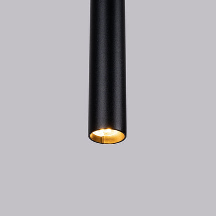 suspension tube conique effilé noir 44 cm, détail de la fixation
